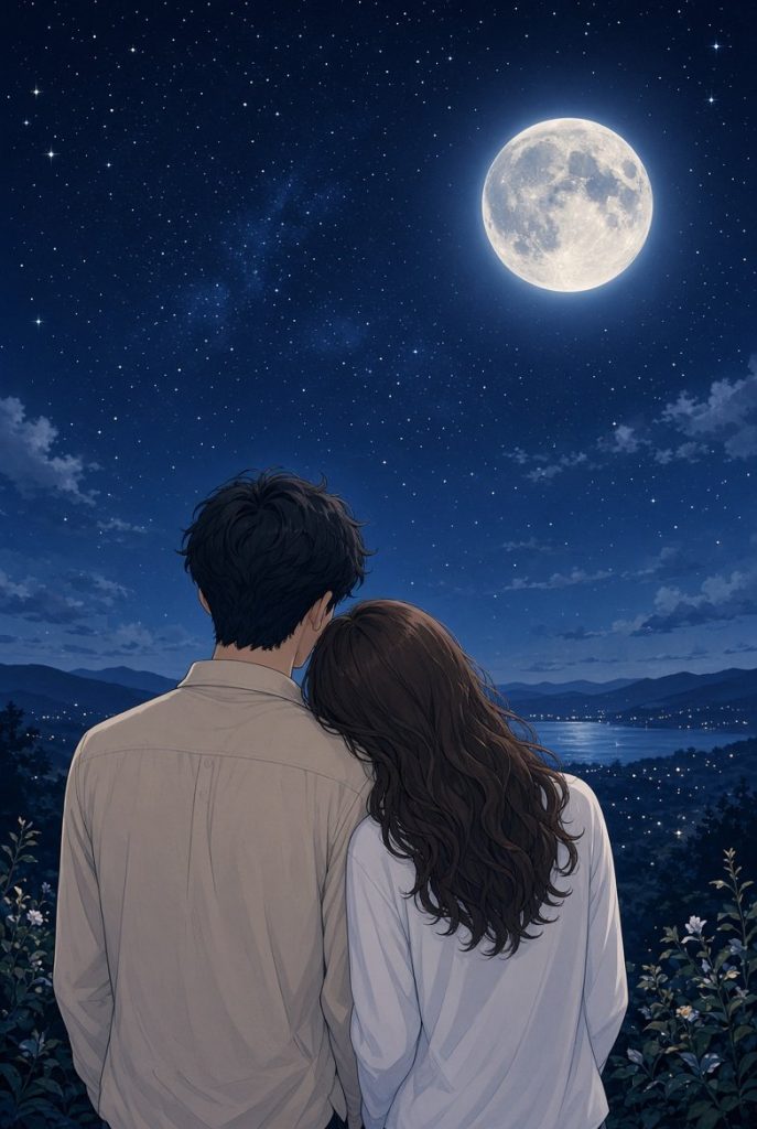 Cartoonized image of a young couple